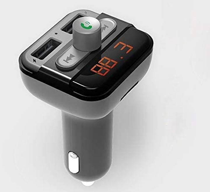 Porodo 3.4Amp W/L Hands Free Car Kit with Built-In Transmitter 15W