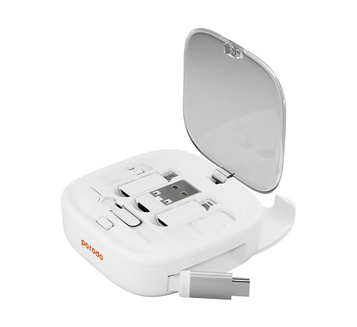 Porodo 6in1 Multi Functional Charge Kit with 60W Type C-C Cable - White