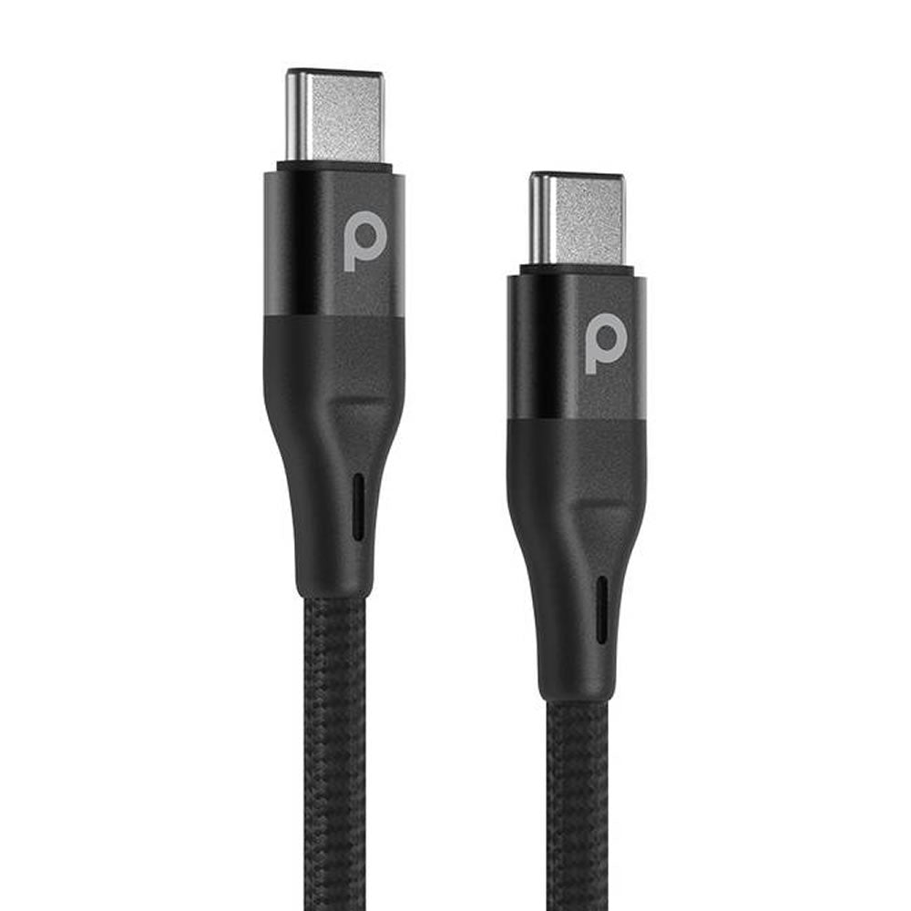 Porodo Aluminum Braided USB-C to USB-C Cable 1.2M 60W - Black