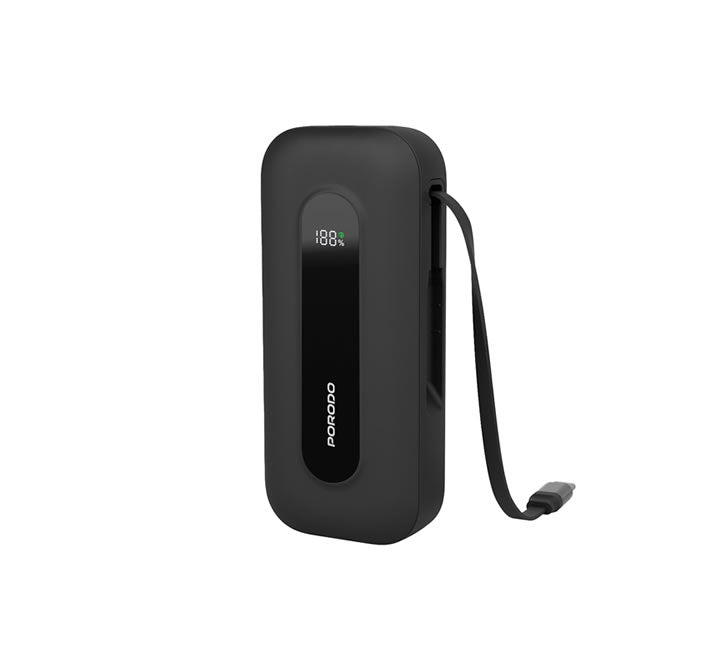 Porodo 10000mAh  Powerbank 22.5W Type-C port and Type-C Cable with Digital Display