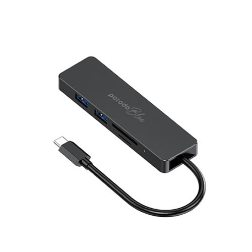 Porodo Blue 5 in 1 USB-C Hub HDMI USB SD MicroSD