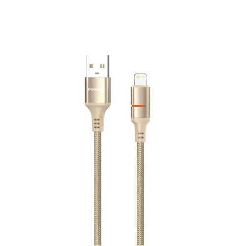 Porodo 2.4A USB-A to Type-C Braided Cable 1.2M - Gold