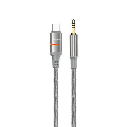 Porodo USB2.0 Type-C to 3.5mm Braided Audio Cable 1.2M - Grey