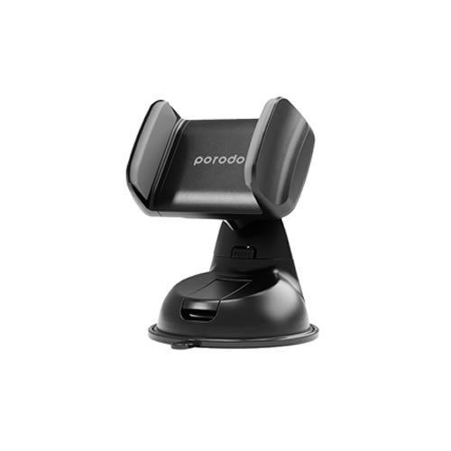 Porodo Universal Clamp Phone Mount with Silcone Sucker - Black