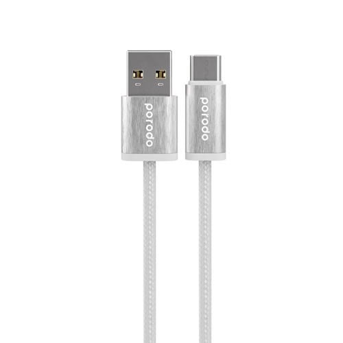 Porodo Woven 3A USB-A to Type-C Cable 1.2M - Black