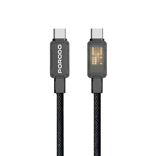 Porodo 100W Pixelated Braided USB-C to USB-C Cable - Black