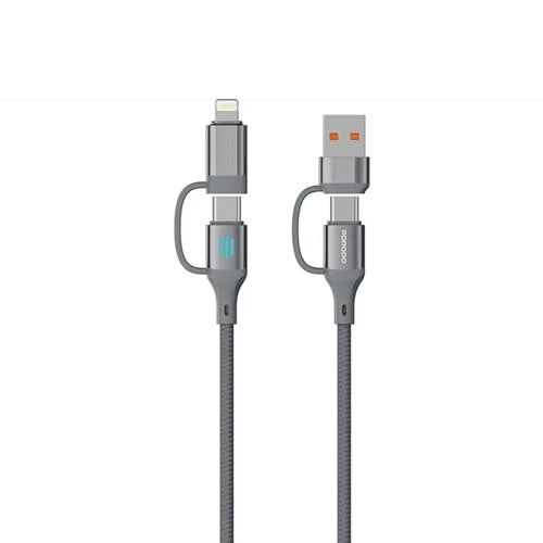 Porodo 4-In-1 High-Speed Charging Cable - Gray