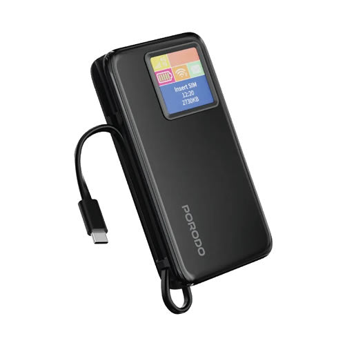 Porodo 4G LTE | WiFi 6 Pocket Router with 10000mAh Power Bank