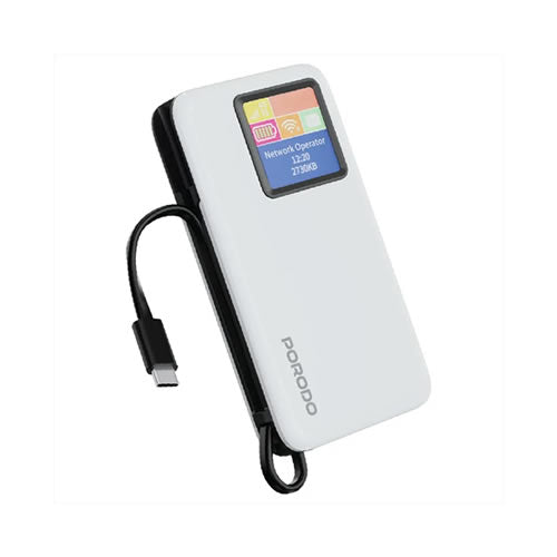 Porodo 4G LTE | WiFi 6 Pocket Router with 10000mAh Power Bank