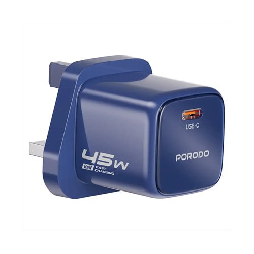 Porodo Tezorenzza 45w Type-C Port Adaptor Uk Plug - Orange