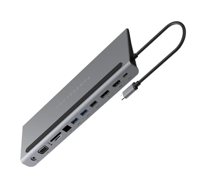 Powerology 11 in 1 Multi-Display USB-C Hub & Laptop Stand 100W