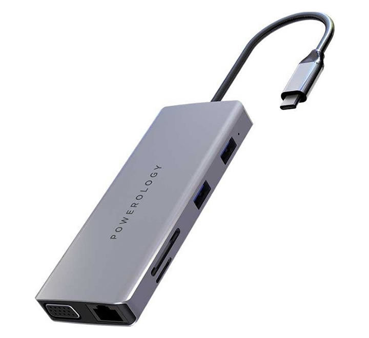 Powerology 11 in 1 USB-C Hub - Gray