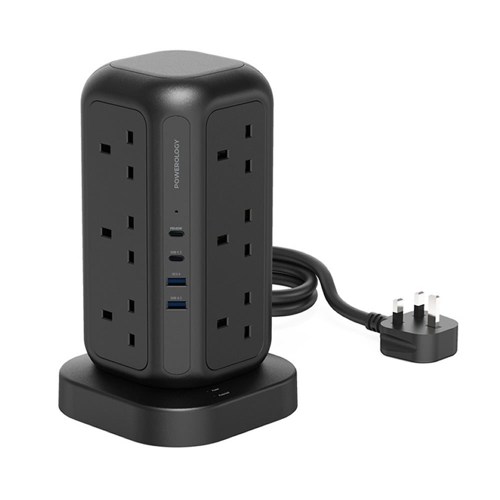 Powerology 12 Socket Multi-Port Tower Hub Extension