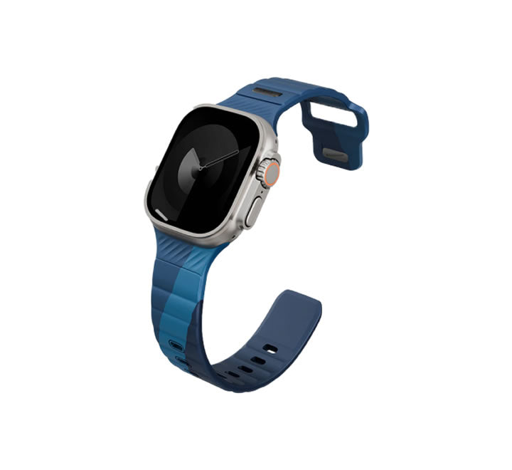 Uniq Stride De Rubber Strap for Apple Watch 49/46/45/44MM - Storm / Aegean Blue