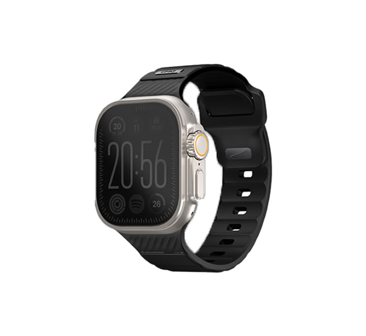 Uniq Stride FKM Rubber Strap for Apple Watch 49/46/45/44mm - Midnight Black