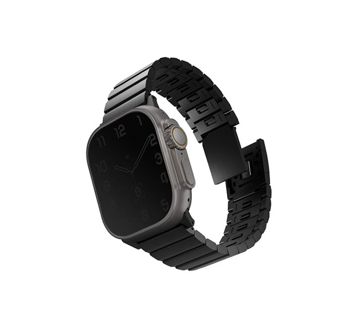 Uniq Strova Mag Apple Watch Self-Adjustable Steel Link Band 49/46/45/44mm - Midnight
