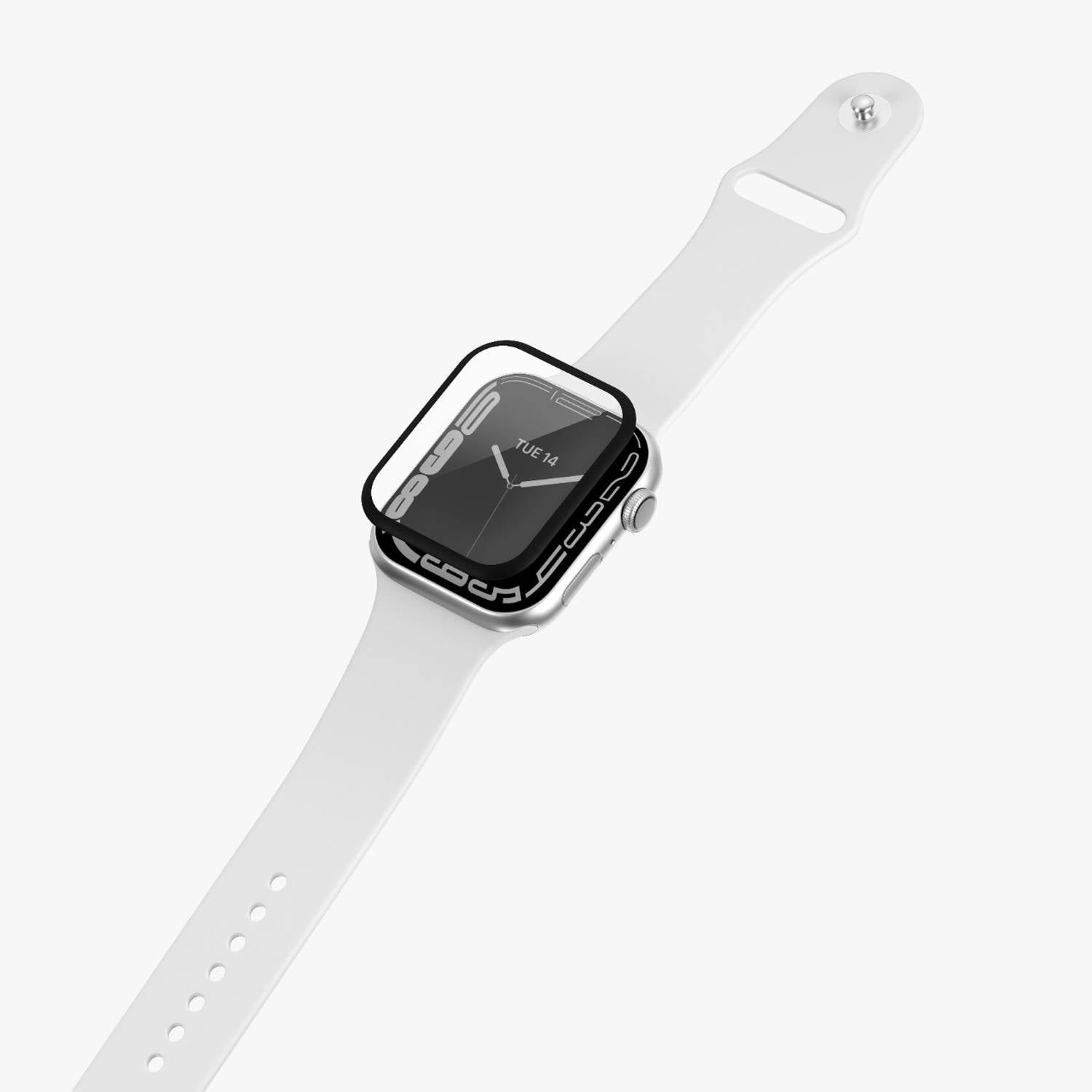 Levelo Laminated Crystal Clear Apple Watch Screen Protector 45mm - Black