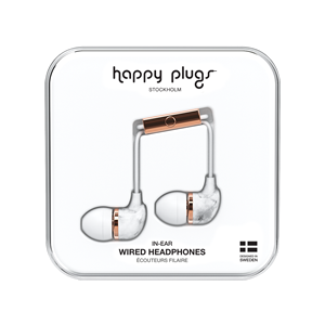 White Marble Wired Headphone