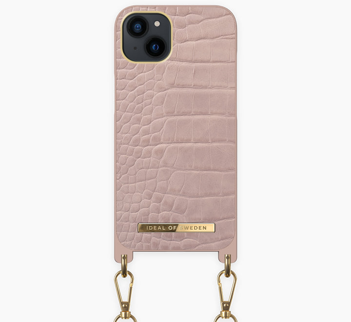 iPhone 13 Atelier Necklace Case Misty Rose Croco