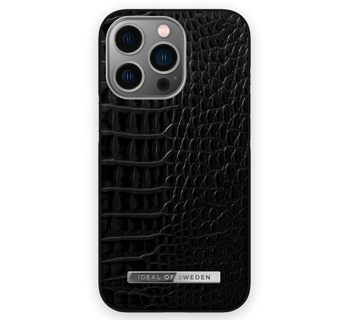 iPhone 13 Pro Atelier Case Neo Noir Croco Silver