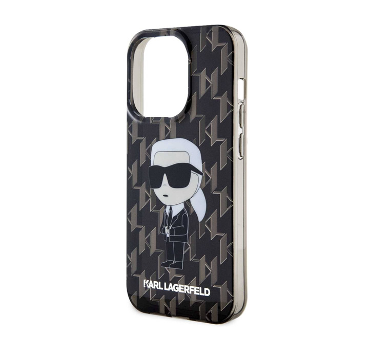 Karl Lagerfeld IML IKonIK Monogram Hard Case for iPhone 15 Pro - Black ...